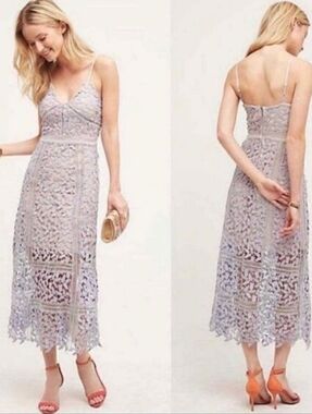 Elliatt Tingle Lavender Lace  Overlay Midi Dress XS